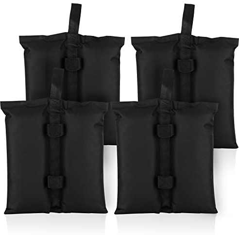 UNIDEAL Lot de 4 sacs de sable pour tonnelle pliable pop-up - Poids de tente de jardin - Qualité supérieure et imperméable - Noir