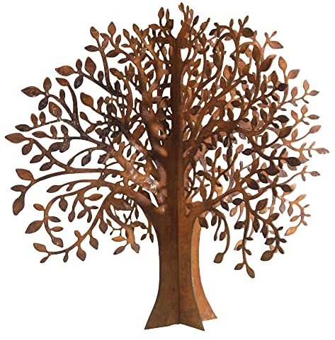 Bornhöft Metall Rost Gartendeko Edelrost rostige Garden Rost Deko Baum Lebensbaum Tischdeko Rostoptik (Baum Klein)