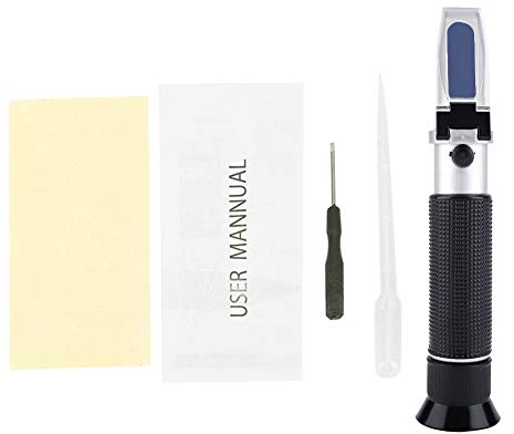 Brix Meter Refraktometer,Professionelles 0~10% Aluminium Würze Spezifisches Gewicht Refraktometer Tragbares Marmeladen-Bier-Milch-Fruchtsaft-Zucker-Tester-Messgerät, Brix-Meter-Refraktometer Bri