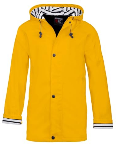 Breizh Ocean - Artic - Cerato Vattentät med randig huva - Polar insida - XS till 4XL, Gul, 3XL