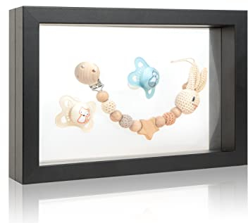 DeCoro PrimeDecor Schweberahmen | 3D-Bilderrahmen | Objektrahmen „Lea'' 20 x 30 cm schwarz, weiß, gold