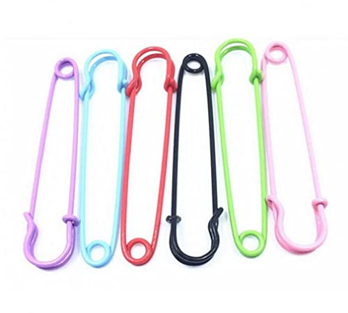 Fituenly Extra Große Sicherheitsnadeln, 6 Stück, Stahl-sicherheitsnadeln, Bunte, Strapazierfähige Sicherheitsnadeln Für Decken, Röcke, Kilts, Basteln