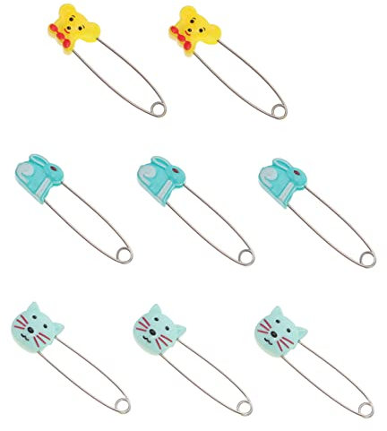 Toyvian 10stücke Sicherheitsnadeln Mit Verschluss Brosche U-förmige Cartoon-tierschnalle Für Stoffwindel Und Wäscheklammer