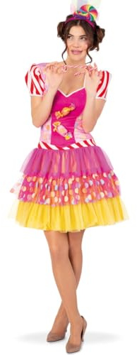 KarnevalsTeufel Kleid Candy für Erwachsene Damen Sweets Bonbons Süßigkeiten bunt (38)