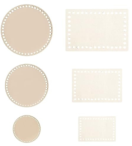 Sixfolo 6 Stück Korbböden zum Häkeln für DIY Korbflechten,10/15/20 cm