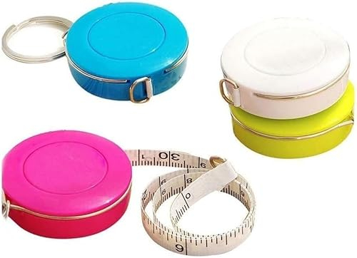 KAnduo Einziehbares und tragbares Maßband, weiches Lineal, 4 Bänder, einziehbares Maßband for Stoff, Maßband und Doppelmaßband for Nähen, Schneider-Maßband, zufällige Farbe, sehr