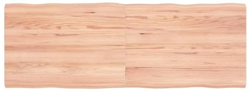 INLIFE 363964 - Tablero de mesa (140 x 50 x 4 cm, madera maciza de roble tratada con borde de árbol, 13,4 kg)