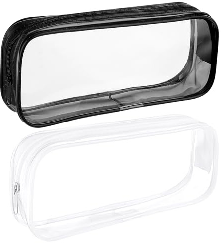 2 Stück Kosmetiktasche Durchsichtig Wasserdicht PVC Kleine Kulturtasche Tragbare Kosmetiktasche mit Reißverschluss Kosmetikbeutel Transparent Reise Aufbewahrungstasche für Mädchen