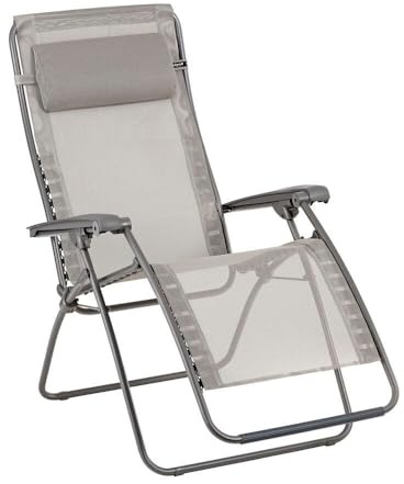 Lafuma MOBILIER - Fauteuil Relax Transat Jardin - Chaise Longue Zéro Gravité - Rsxa Clip - Batyline® Iso - Gris Terre - Fabriqué en France - LFM2055_8556 - Garantie 5 Ans - L.87xl.67xH.115cm
