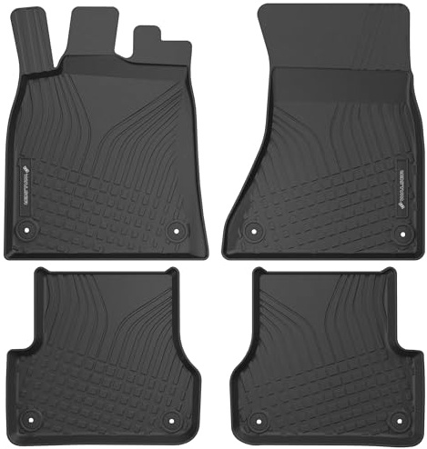 WALSER Premium Fussmatten Auto für Audi A6 C7/Allroad C7/Avant C7 2011-2018, 100% passgenaue Gummimatten Auto - Made in EU, robuste Fußmatten Auto, Auto Fußmatten, Fußmatte Auto