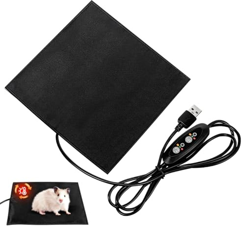 Milisten Pet Heating Pad, 3-Level Adjustable Temperature Hamster Heating Mat Carbon Fiber Electric Pads Warm Mat Electric Insulation Blanket for Reptile Terrarium Small Animals Hamster Chinchilla