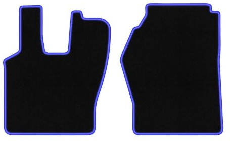 Wielganizator Alfombrillas de Coche para Scania R i G Camión 2004-2017 – Terciopelo – Accesorios para el Coche – Práctico Felpudo – 2 Piezas – Negro y Azul