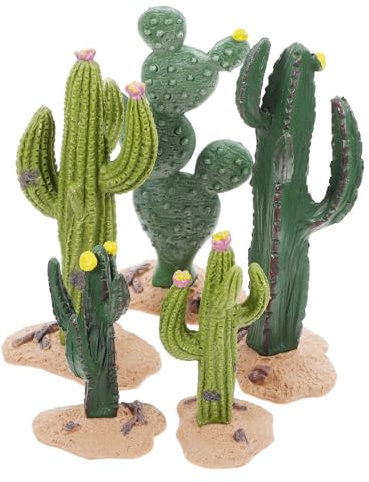 MUSISALY 5 statuette di simulazione di cactus in miniatura, cactus cactus, decorazioni artificiali, statuetta di cactus, cactus, cactus, plastica
