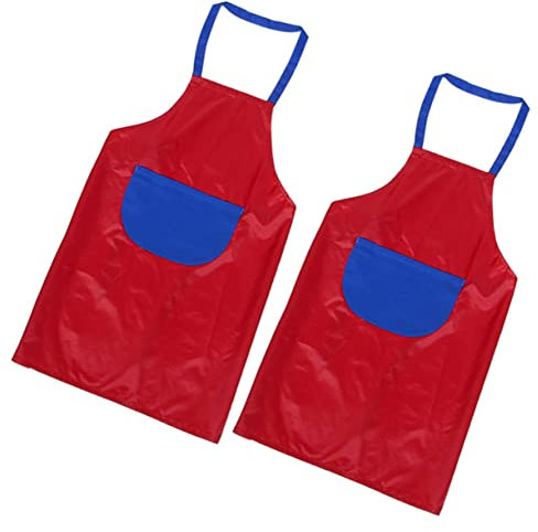 Garneck 2stücke Wasserdichte Kinderschürze Malschürze Für Junge Mädchen Pvc-beschichtet Leicht Zu Reinigen Zum Malen Und Kochen