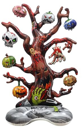 Luftballon Verdorrter Baum, Gruselige Geisterbaum Großer Luftballon, Halloween Atmosphäre Spielzeug Partyballons, Terror Deko Folienballon, für Halloween Party Dekoration Zubehör