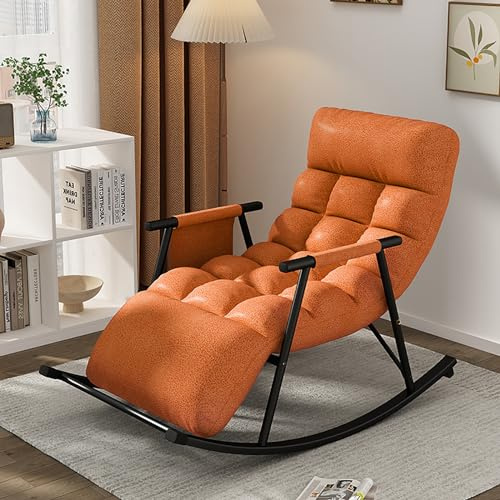 Silla acolchada extra grande de gravedad cero con función de balancín, reclinable resistente con respaldo ajustable y reposapiés para uso en interiores y exteriores, perfecta para sala de estar,
