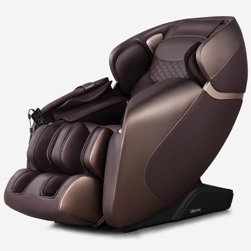 COSTWAY Massagesessel Ganzkörper, Zero Gravity SL Track Massagestuhl mit Heizung und Luftkompression, Shiatsu Massage Chair mit Bluetooth & Sprachfunktion, Relaxsessel elektrisch für Zuhause (Braun)