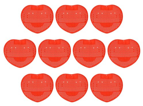 sourcing map Urinal Screen Deodorizer, 10Pcs - Small Hole Anti-Splash Urinal Scent Pads for 30 Days, Urinal Cakes Deodorizer for Public Domestic Bathrooms (Red)