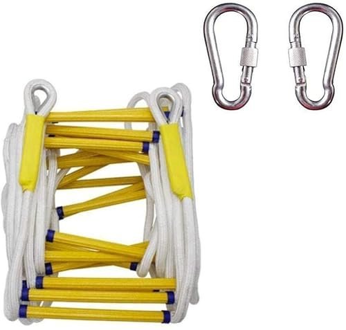 BLYXINVORA Feuerleiterseil Feuerleiter Strickleiter Fluchtleiter Rettungsleiter Home Lifeline Ladder Outdoor Runde Nylon Weiche Leiter Home Climbing Engineering Ladder,10M,B