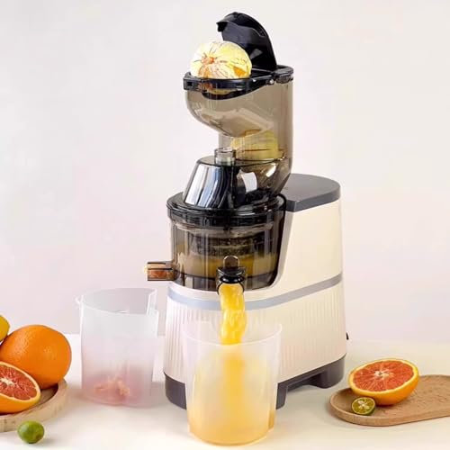 Masticating Juicer Machine, Slow Masticating Juicer High Juice Yield, Self Feeding, Automatic Separation Of Residue Juice, Pure Juicer Machines for Vegetables & Fruits, Easy To Clean with Brush