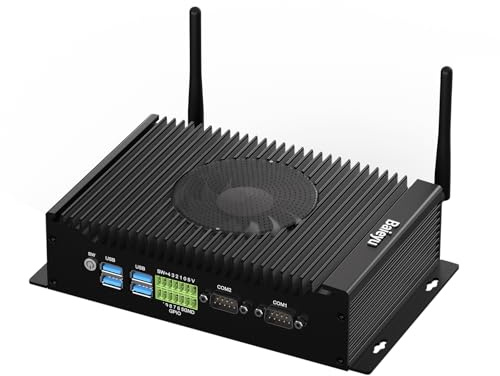 Baieyu Mini PC Industriel, Industriel Ordinateur Core i7-10810U, 16Go RAM 1To SSD, 2 HD+DP Triple Display/WiFi 5/BT4.2/USB3.0/2*RS232/RS485/GPIO, Mini PC de Bureau Industriel Compatible Linux/Ubuntu