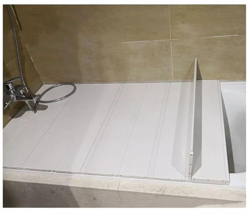 ShAzanz Bandeja Bañera A Prueba De Polvo Cubierta De Bañera, Plegable Bandeja Almacenamiento PVC Cubierta Aislamiento Bandejas para Bañera para Estante Mesa Baño Ducha Plegable(75x165x1.2cm)