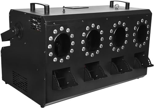 XNYXLPP Machine de fumée Quatre Buses Conception, 1500W Fog Machine avec 13 Effets Lumineux colorés et 48 LED, Ventilateur Puissant
