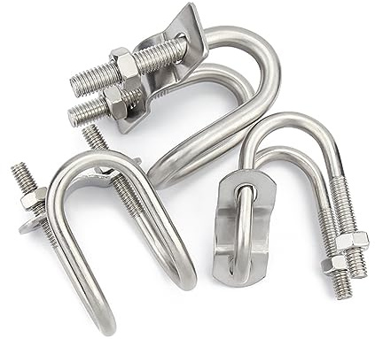 Pernos en u cuadrados del acero inoxidable 304, 1 pieza de abrazadera doble en forma de U de acero inoxidable 304, tornillo en forma de U, cruz(M6x32x50mm)