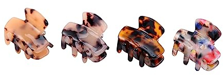 WOFASHPURET 4stücke Leoparden Accessoires Damen Haarspangen mit Muster Dünne Haarkrallen Haargummihalter Haarclips für Frauen