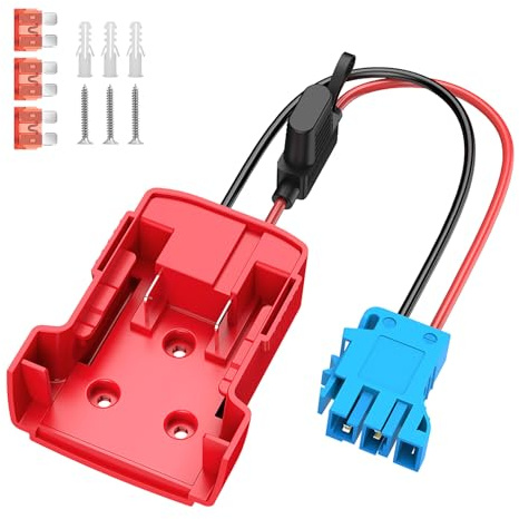 Kfwfuaee Reitspielzeugauto 18 V Batterie Netzteil Adapter Umwandlungs Set 12AWG Kabelbaumanschlüsse Mit Sicherungen Für Einen Sicheren Verbesserten Elektroadapter