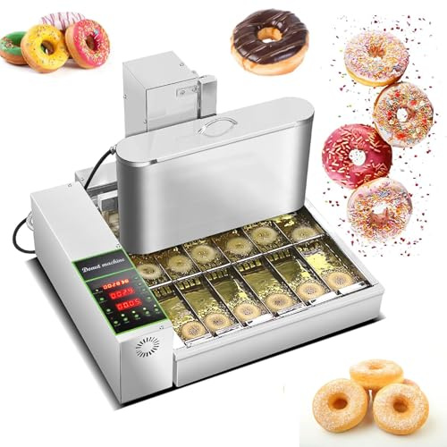 Commerical 6 Rows Mini Donut machine, Large Capacity 2600pcs /h, Donut maker machine, Frying Donuts Maker, Stainless Steel Donut Making Machine, Street Food Snack Food Equipment