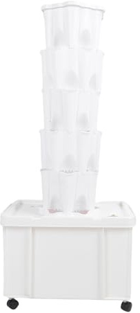 ZJchao di Coltivazione Fioriera Torre Verticale 30 Fori Giardino Interno con Circolazione D'acqua Automatica per Erbe Verdure da Frutta (Spina europea)