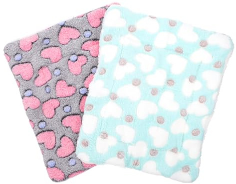 Homoyoyo 2 Stück-Pack Haustier Wärmekissen aus Korallen und Berberfleece Warme und Bequeme Nestmatte für Kaninchen und Hamster im Winter Tragbar und Kreativ Gestaltet