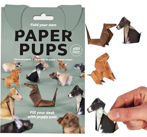 Aezzybe DIY Origami Papier Hunde Set, 50 Blatt 3D-Hundebasteleien, Schwierigkeitsgrad 4 Sterne Origami-Papier für Kinder ab 8 Jahren und Erwachsene, kreatives DIY-Bastelprojekt und Weihnachtsgeschenk
