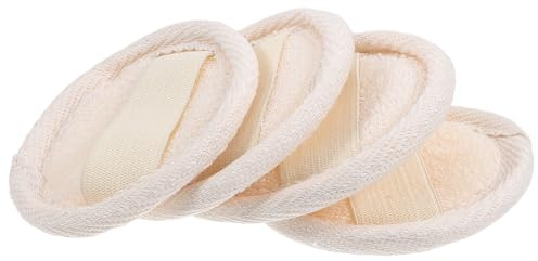 TOYANDONA 4 Stück Teiliges Loofah Gesichtspeeling Pad Sanfte Reinigung Make up Entferner Feuchtigkeitsspendend Natürliche Luffa Fasern Wiederverwendbar für Empfindliche Hautpflege