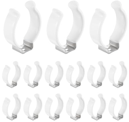 QUARKZMAN 115Pcs Soporte Con Clip En U T12 Para Barra 47mm H Blanco | Clip Para Tubo Fluorescente LED De Acero Inoxidable, Abrazaderas Para Soportar Tubos De Lámparas De 32mm 1 1/4