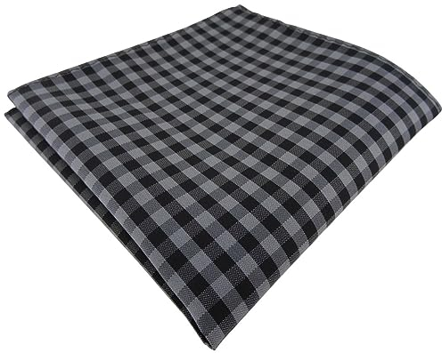 TigerTie Einstecktuch in anthrazit grau schwarz kariert - Kavalierstuch Pochette