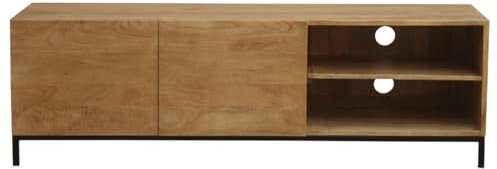 Miliboo Meuble TV Industriel en Bois manguier Massif et métal L145 cm YPSTER