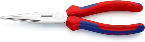 KNIPEX Pince demi-ronde avec tranchant (pince bec de cigogne) sur carte LS chromée avec poignées comfortables 200 mm, 26 15 200 SB
