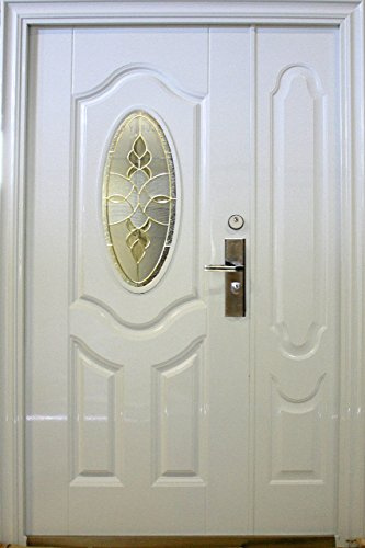 Machermann N36w, Tür, Türen, Wohnungstür, Sicherheitstür, Stahltür, Haustür, Innen Rechts 120x205cm weiß mit Glas
