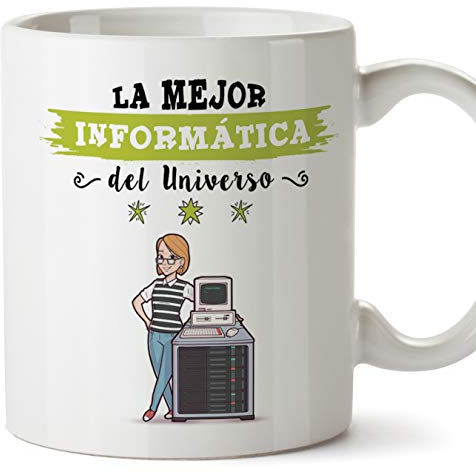 MUGFFINS Informática Tazas Originales de café y Desayuno para Regalar a Trabajadores Profesionales - Esta Taza Pertenece a la Mejor Informática del Universo - Cerámica 350 ml