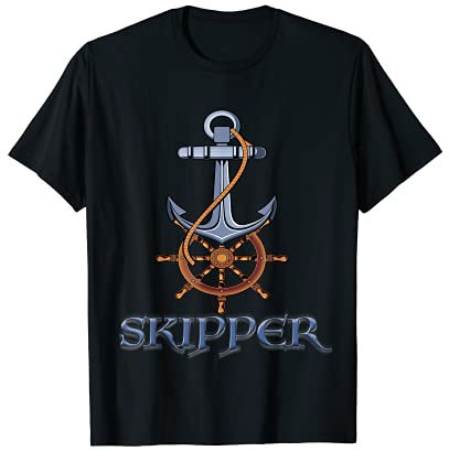 Herren Skipper Geschenke lustiges Segeln Segeln lernen T-Shirt