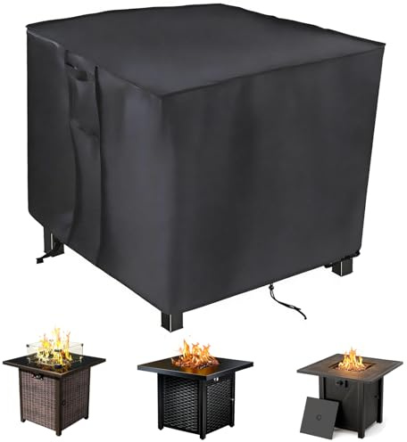 Saking Feuerschalenabdeckung, quadratisch, Gas-Feuerstelle, 81,3 x 81,3 x 61 cm | 81,3 cm Feuerstellenabdeckungen, quadratische Gas-Kamin-Feuertischabdeckung für 71,1-81,3 cm Propangas-Feuerstellentisch