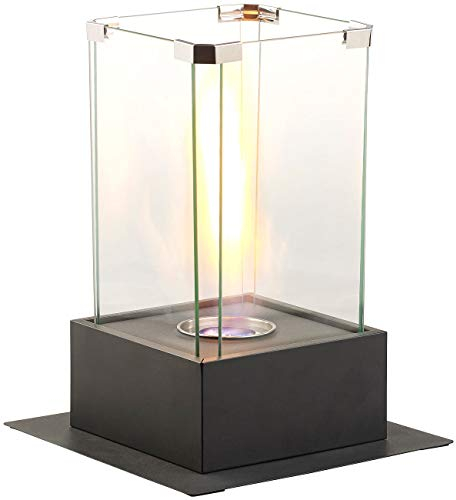 Carlo Milano Tischkamin: Bio-Ethanol-Dekofeuer, Tornado-Flamme, bis 60 Min. Brenndauer, eckig (Tischkamin Tornado, Feuertornado Tisch, Feuerstelle)