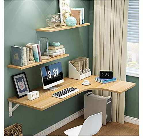 APOE Tavolo Pieghevole Sospeso a Muro, Scrivania Angolare per Computer, Multifunzionale Banco da Lavoro Tavolo Porta PC da Ufficio Casa, Salvaspazio