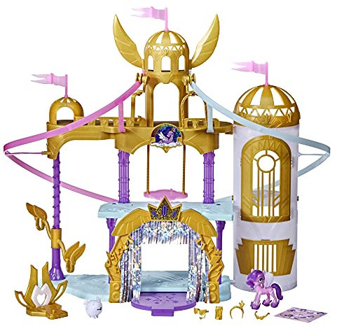 My Little Pony: A New Generation Movie Royal Racing Ziplines - 55,9 cm Schloss Spielset Spielzeug mit 2 beweglichen Ziplines, Prinzessin Pipp Blütenblätter Figur
