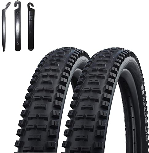 2 x Schwalbe Big Betty Performance, E-50 Fahrradreifen Fahrradmantel 62-559 (26 x 2.4 Zoll) inkl. 3 Reifenheber