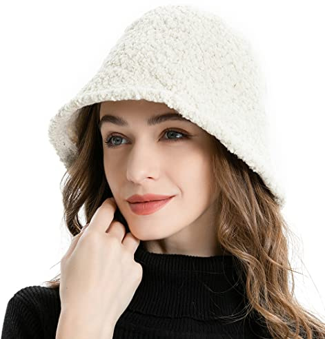 Damer vinterkupol klockhatt ull fiskehattar England varm solid fedora, Sherpa beige, En Storlek