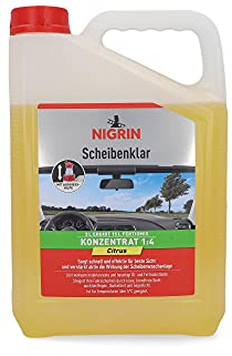 NIGRIN Scheibenklar Konzentrat 1:4 Citrus | 3 Liter | Reinigungszusatz für Autoscheiben und Scheinwerfer | integrierte Ausgießhilfe | entfernt Insekten, Fett | schlierenfrei | sehr ergiebig | ab 5°C