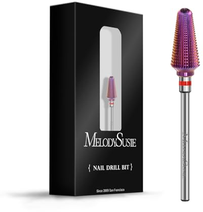 MelodySusie Safety Nail Drill Bits, 3/32'' Smooth Round Top Small Barrel Carbide Bits, Fast Remove Acrylic or Hard Gel for Manicure Pedicure Salon Professional or Beginner (Fine-F)